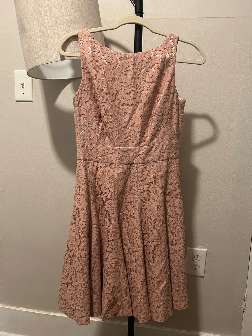 Eliza J Lace A-Line Midi Dress in Dusty Rose